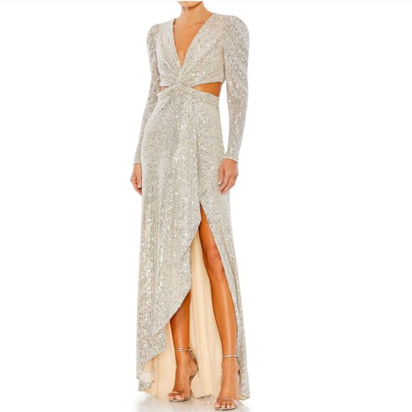 Mac Duggal Sequin Criss Cross Gown 14